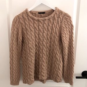 Zara Cable Knit Crewneck Sweater